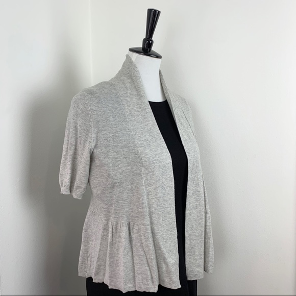 Banana Republic | Soft Grey Ruffle Shrug Sweater
